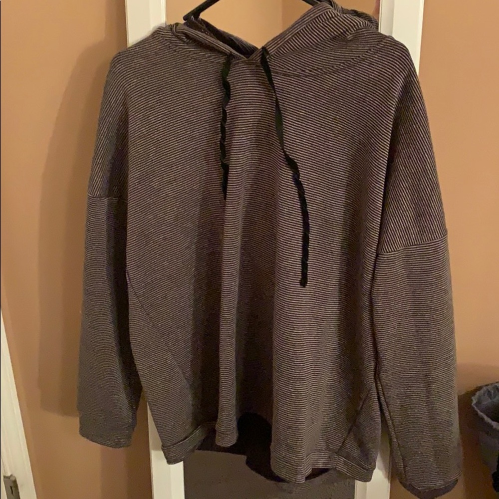 Striped Fleece-Lined Sweatshirt